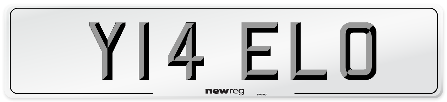 Y14 ELO Number Plate from New Reg